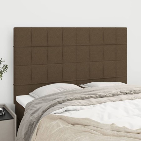 vidaXL Cabeceros 4 unidades tela marrón oscuro 72x5x78/88 cm