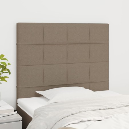 vidaXL Cabeceros 2 unidades tela gris taupe 80x5x78/88 cm
