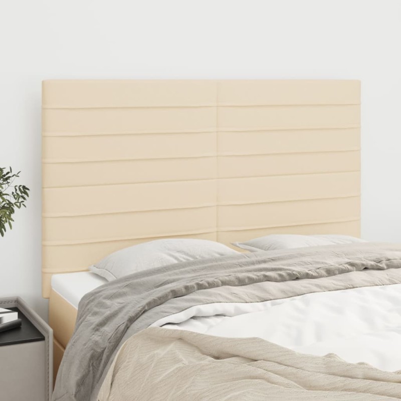 vidaXL Cabeceros 4 unidades tela color crema 72x5x78/88 cm vidaXL Cabeceros 4 unidades tela color crema 72x5x78/88 cm