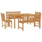 vidaXL Juego de comedor para jardín 5 piezas madera maciza de teca vidaXL Juego de comedor para jardín 5 piezas madera maciza de teca