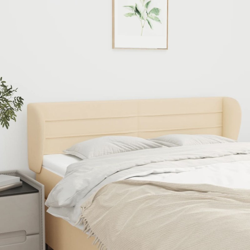 vidaXL Cabecero de tela color crema 147x23x78/88 cm vidaXL Cabecero de tela color crema 147x23x78/88 cm