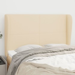 vidaXL Cabecero con orejas de tela color crema 147x23x118/128 cm