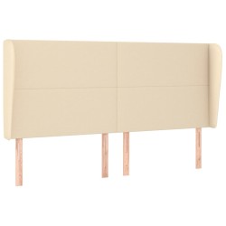 vidaXL Cabecero con orejas de tela color crema 163x23x118/128 cm