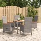 vidaXL Set comedor de jardín 5 piezas con cojines ratán sintético gris vidaXL Set comedor de jardín 5 piezas con cojines ratán sintético gris