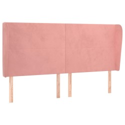 vidaXL Cabecero con orejas de terciopelo rosa 163x23x118/128 cm