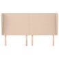 vidaXL Cabecero con orejas cuero sintético capuchino 203x23x118/128 cm vidaXL Cabecero con orejas cuero sintético capuchino 203x23x118/128 cm