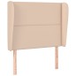 vidaXL Cabecero con orejas cuero sintético capuchino 93x23x118/128 cm vidaXL Cabecero con orejas cuero sintético capuchino 93x23x118/128 cm
