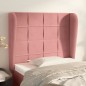 vidaXL Cabecero con orejas de terciopelo rosa 93x23x118/128 cm vidaXL Cabecero con orejas de terciopelo rosa 93x23x118/128 cm