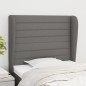 vidaXL Cabecero con orejas de tela gris oscuro 93x23x118/128 cm vidaXL Cabecero con orejas de tela gris oscuro 93x23x118/128 cm
