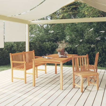 vidaXL Juego de comedor para jardín 4 piezas madera maciza de teca