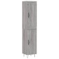 vidaXL Aparador alto madera contrachapada gris Sonoma 34,5x34x180 cm