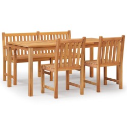 vidaXL Juego de comedor para jardín 4 piezas madera maciza de teca