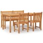 vidaXL Juego de comedor para jardín 4 piezas madera maciza de teca vidaXL Juego de comedor para jardín 4 piezas madera maciza de teca