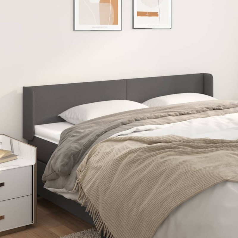 vidaXL Cabecero de cuero sintético gris 183x16x78/88 cm vidaXL Cabecero de cuero sintético gris 183x16x78/88 cm