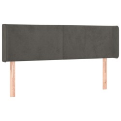 vidaXL Cabecero de terciopelo gris oscuro 147x16x78/88 cm