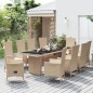 vidaXL Set comedor de jardín 11 pzas con cojines ratán sintético beige vidaXL Set comedor de jardín 11 pzas con cojines ratán sintético beige