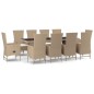 vidaXL Set comedor de jardín 11 pzas con cojines ratán sintético beige vidaXL Set comedor de jardín 11 pzas con cojines ratán sintético beige