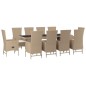 vidaXL Set comedor de jardín 11 pzas con cojines ratán sintético beige vidaXL Set comedor de jardín 11 pzas con cojines ratán sintético beige