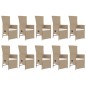 vidaXL Set comedor de jardín 11 pzas con cojines ratán sintético beige vidaXL Set comedor de jardín 11 pzas con cojines ratán sintético beige