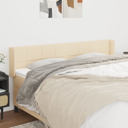 vidaXL Cabecero de tela color crema 203x16x78/88 cm