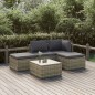 vidaXL Set de muebles de jardín 5 pzas y cojines ratán sintético gris vidaXL Set de muebles de jardín 5 pzas y cojines ratán sintético gris