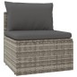 vidaXL Set de muebles de jardín 5 pzas y cojines ratán sintético gris vidaXL Set de muebles de jardín 5 pzas y cojines ratán sintético gris