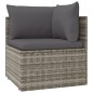 vidaXL Set de muebles de jardín 5 pzas y cojines ratán sintético gris vidaXL Set de muebles de jardín 5 pzas y cojines ratán sintético gris