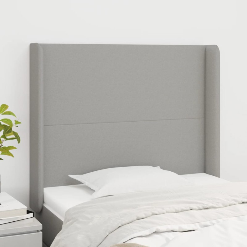 vidaXL Cabecero con orejas de tela gris claro 93x16x118/128 cm vidaXL Cabecero con orejas de tela gris claro 93x16x118/128 cm