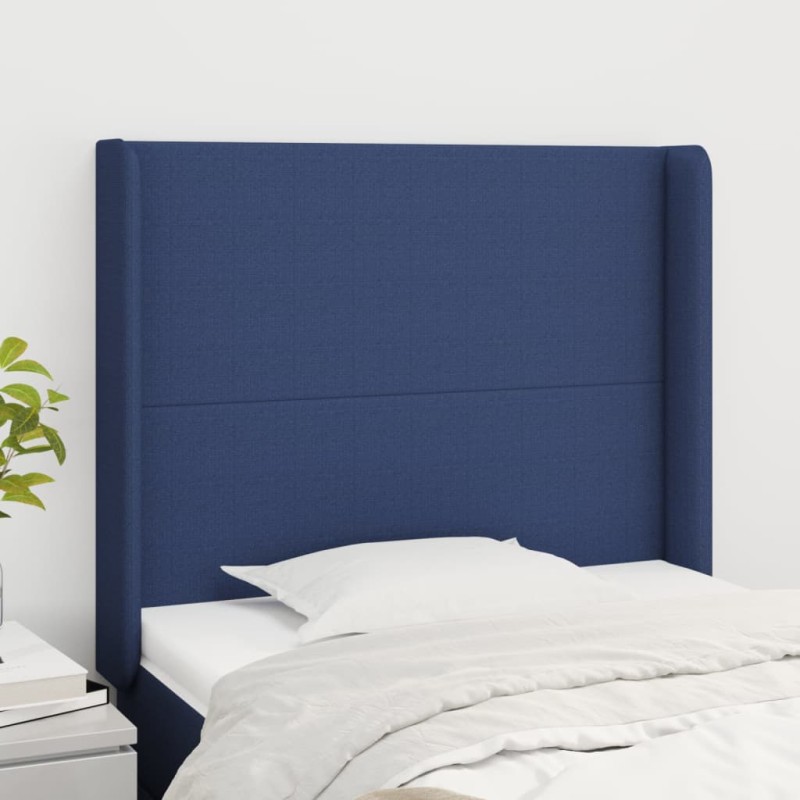 vidaXL Cabecero con orejas de tela azul 103x16x118/128 cm vidaXL Cabecero con orejas de tela azul 103x16x118/128 cm