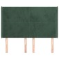 vidaXL Cabecero con orejas de terciopelo verde oscuro 147x16x118/128cm