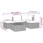 vidaXL Set de muebles de jardín 5 pzas y cojines ratán sintético gris vidaXL Set de muebles de jardín 5 pzas y cojines ratán sintético gris