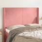 vidaXL Cabecero con orejas de terciopelo rosa 147x16x118/128 cm vidaXL Cabecero con orejas de terciopelo rosa 147x16x118/128 cm