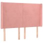 vidaXL Cabecero con orejas de terciopelo rosa 147x16x118/128 cm vidaXL Cabecero con orejas de terciopelo rosa 147x16x118/128 cm
