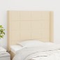 vidaXL Cabecero con orejas de tela color crema 83x16x118/128 cm