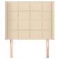 vidaXL Cabecero con orejas de tela color crema 83x16x118/128 cm