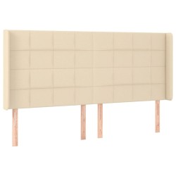 vidaXL Cabecero con orejas de tela color crema 183x16x118/128 cm
