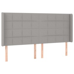 vidaXL Cabecero con orejas de tela gris claro 203x16x118/128 cm