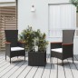 vidaXL Juego salón jardín 3 pzas ratán sintético y acero negro vidaXL Juego salón jardín 3 pzas ratán sintético y acero negro