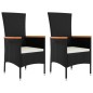 vidaXL Juego salón jardín 3 pzas ratán sintético y acero negro vidaXL Juego salón jardín 3 pzas ratán sintético y acero negro