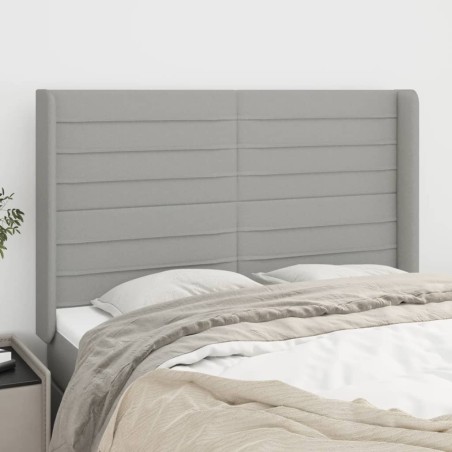 vidaXL Cabecero con orejas de tela gris claro 147x16x118/128 cm