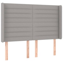 vidaXL Cabecero con orejas de tela gris claro 147x16x118/128 cm