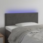 vidaXL Cabecero con LED de terciopelo gris oscuro 100x5x78/88 cm