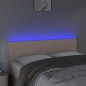 vidaXL Cabecero con LED cuero sintético color capuchino 144x5x78/88 cm vidaXL Cabecero con LED cuero sintético color capuchino 144x5x78/88 cm