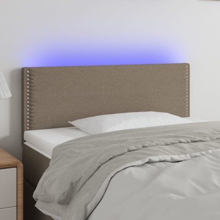 vidaXL Cabecero con LED de tela gris taupe 80x5x78/88 cm