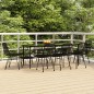 vidaXL Juego de comedor de jardín 9 piezas ratán sintético negro vidaXL Juego de comedor de jardín 9 piezas ratán sintético negro