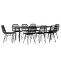 vidaXL Juego de comedor de jardín 9 piezas ratán sintético negro vidaXL Juego de comedor de jardín 9 piezas ratán sintético negro
