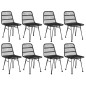 vidaXL Juego de comedor de jardín 9 piezas ratán sintético negro vidaXL Juego de comedor de jardín 9 piezas ratán sintético negro