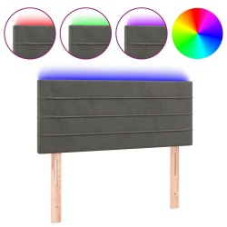 vidaXL Cabecero con LED de terciopelo gris oscuro 90x5x78/88 cm