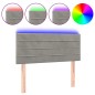 vidaXL Cabecero con LED de terciopelo gris claro 80x5x78/88 cm