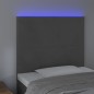 vidaXL Cabecero con luces LED terciopelo gris oscuro 80x5x118/128 cm vidaXL Cabecero con luces LED terciopelo gris oscuro 80x5x118/128 cm